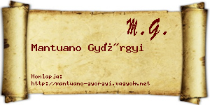 Mantuano Györgyi névjegykártya